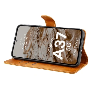 Etui z klapką Bizon Case Pocket do Samsung Galaxy A37 5G brązowe