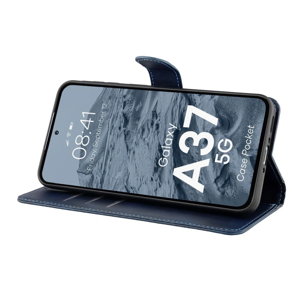 Etui z klapką Bizon Case Pocket do Samsung Galaxy A37 5G granatowe