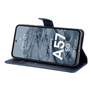 Etui z klapką Bizon Case Pocket do Samsung Galaxy A57 5G granatowe