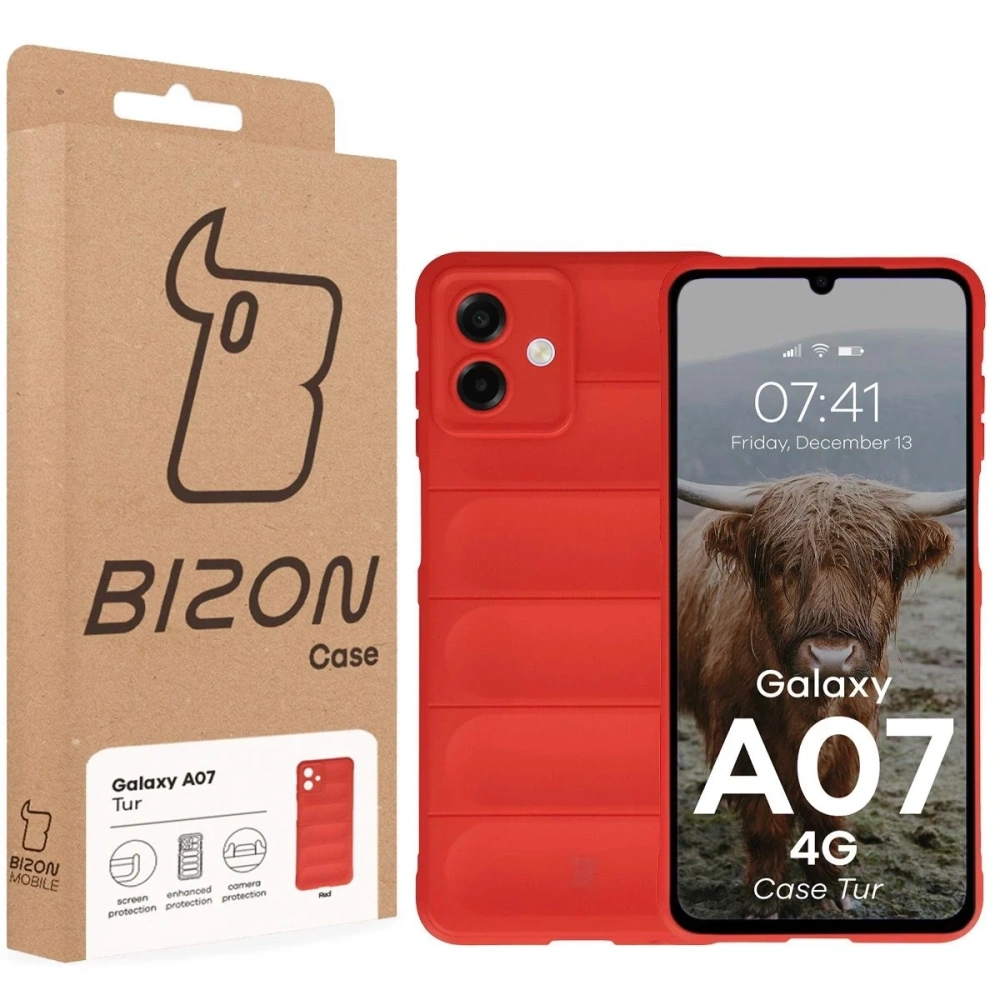 Pancerne etui Bizon Case Tur do Samsung Galaxy A07 4G czerwone
