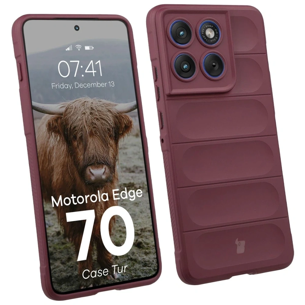 Pancerne etui Bizon Case Tur do Motorola Edge 70 burgundowe