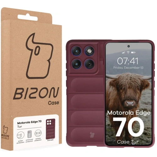 Pancerne etui Bizon Case Tur do Motorola Edge 70 burgundowe