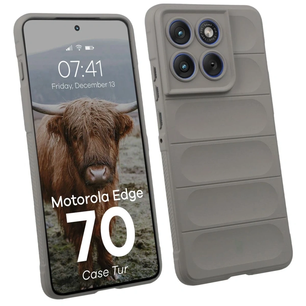 Pancerne etui Bizon Case Tur do Motorola Edge 70 jasnoszare
