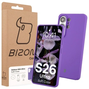 Silikonowe etui Bizon Soft Case do Samsung Galaxy S26 Ultra fioletowe