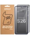 Prywatyzujące szkło hartowane Bizon Glass Edge Shadow do Samsung Galaxy S26 przyciemniane z czarną ramką