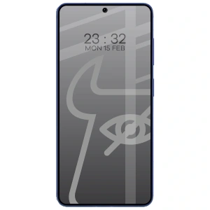 Prywatyzujące szkło hartowane Bizon Glass Edge Shadow do Samsung Galaxy S26 przyciemniane z czarną ramką