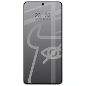 Prywatyzujące szkło hartowane Bizon Glass Edge Shadow do Samsung Galaxy S26 Ultra przyciemniane z czarną ramką