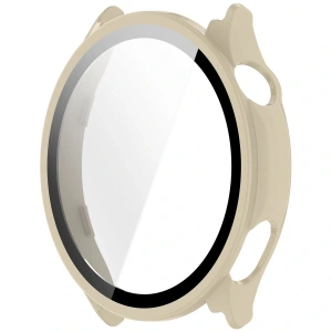 Etui ze szkłem do zegarka Bizon Case Watch Adamo do OnePlus Watch Lite 45 mm / Oppo Watch S 45 mm beżowe