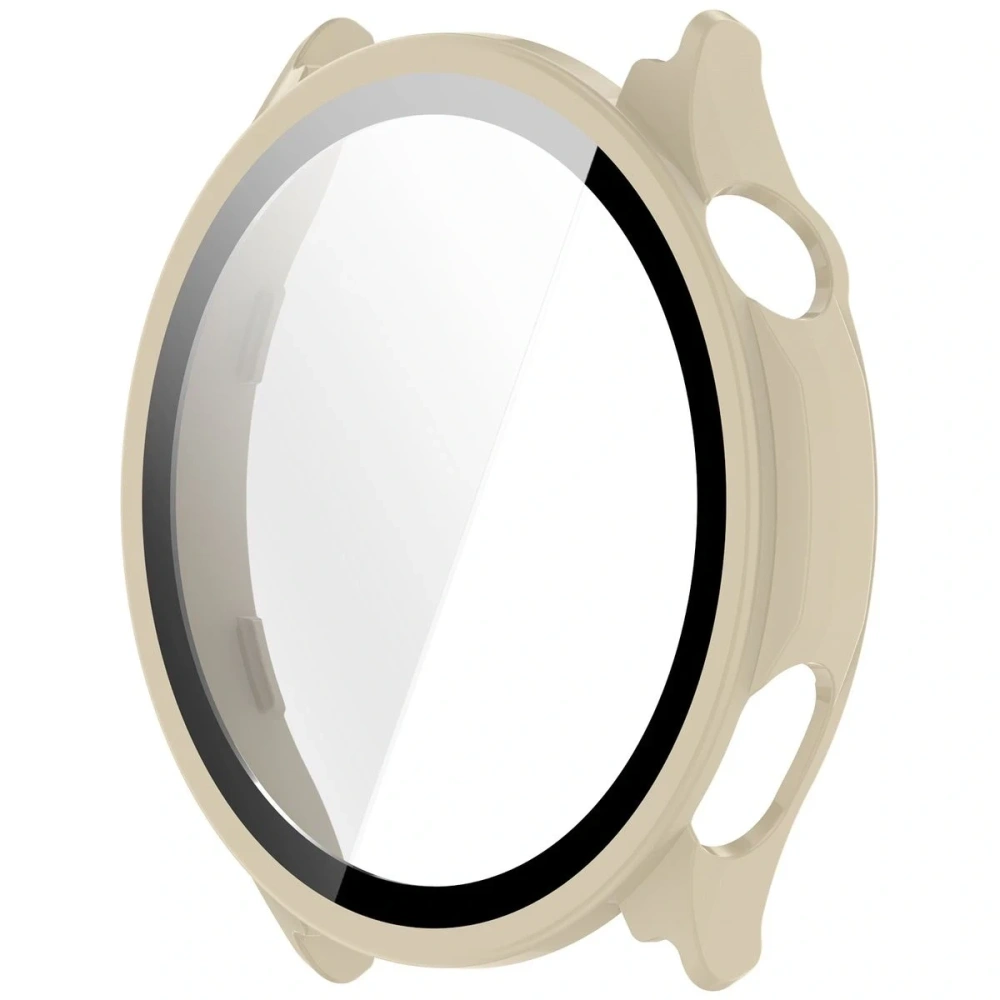 Etui ze szkłem do zegarka Bizon Case Watch Adamo do OnePlus Watch Lite 45 mm / Oppo Watch S 45 mm beżowe