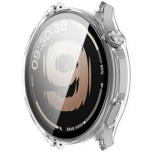 Etui ze szkłem do zegarka Bizon Case Watch Adamo do OnePlus Watch Lite 45 mm / Oppo Watch S 45 mm przezroczyste