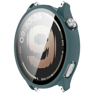 Etui ze szkłem do zegarka Bizon Case Watch Adamo do OnePlus Watch Lite 45 mm / Oppo Watch S 45 mm zielone