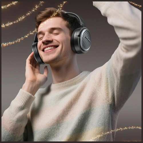 Bezprzewodowe słuchawki nauszne AWEI AT78 ANC Bluetooth 6.0 czarny