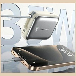 Powerbank Awei AS-181 10000mAh 35W USB-C + kable Lightning / USB-C srebrny