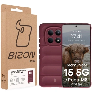 Pancerne etui Bizon Case Tur do Xiaomi Redmi Note 15 5G / POCO M8 5G burgundowe