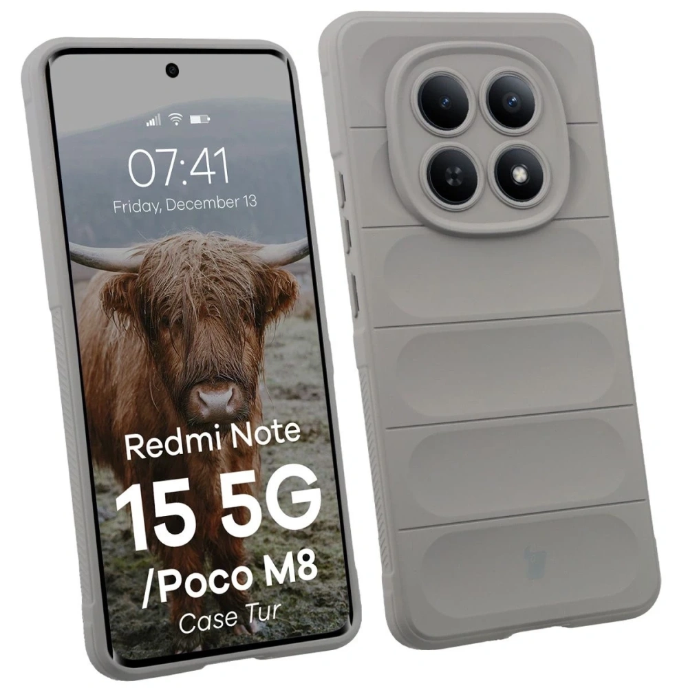 Pancerne etui Bizon Case Tur do Xiaomi Redmi Note 15 5G / POCO M8 5G jasnoszare