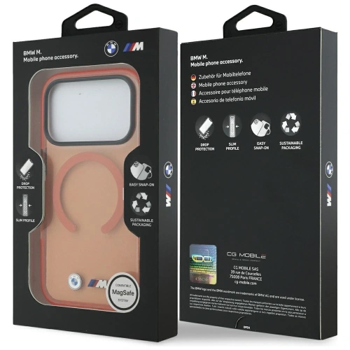 Etui BMW M IML Metal Logos MagSafe do Apple iPhone 17 Pro pomarańczowy