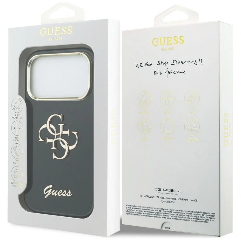 Etui Guess IML 4G Script Metal do Apple iPhone 17 Pro czarny