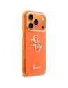 Etui Guess IML 4G Script Metal do Apple iPhone 17 Pro Max pomarańczowy