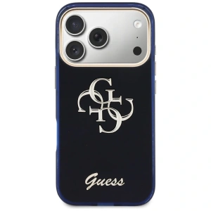 Etui Guess IML 4G Script Metal do Apple iPhone 17 Pro niebieski