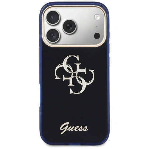 Etui Guess IML 4G Script Metal do Apple iPhone 17 Pro niebieski