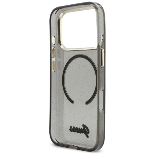 Etui Guess IML Glitters Script Strap MagSafe do Apple iPhone 17 Pro czarny