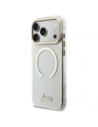 Etui Guess IML Glitters Script Strap MagSafe do Apple iPhone 17 Pro Max przezroczysty