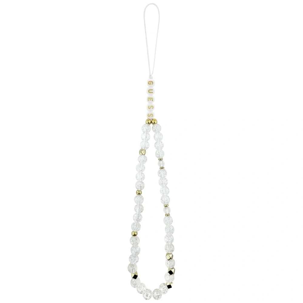 Etui Guess IML Glitters Script Strap MagSafe do Apple iPhone 17 Pro przezroczysty