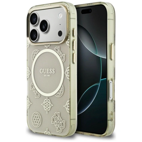 Etui Guess IML Peony Dot MagSafe do Apple iPhone 17 Pro beżowy