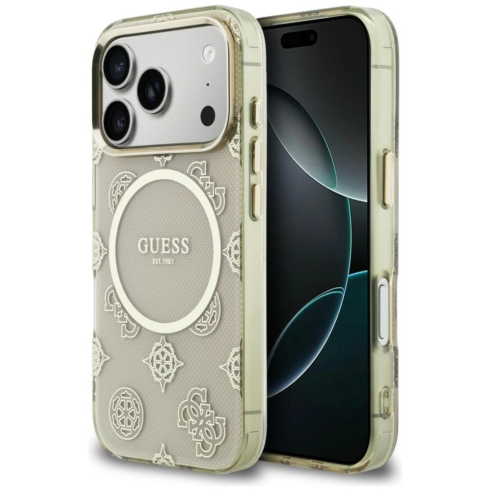 Etui Guess IML Peony Dot MagSafe do Apple iPhone 17 Pro beżowy