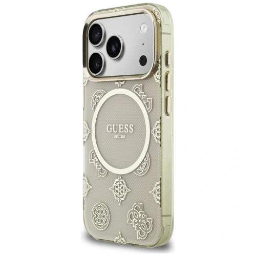 Etui Guess IML Peony Dot MagSafe do Apple iPhone 17 Pro beżowy