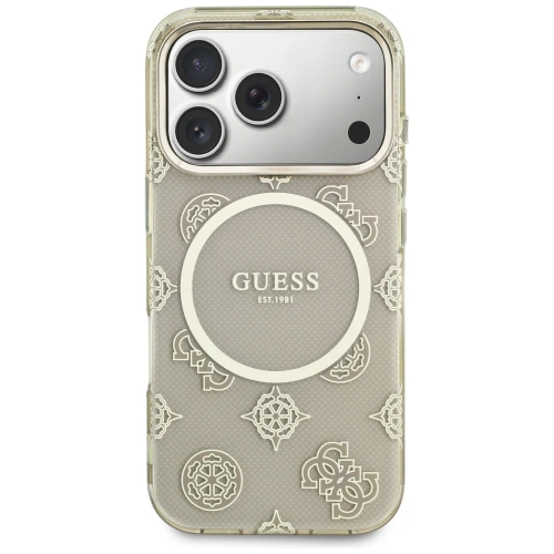 Etui Guess IML Peony Dot MagSafe do Apple iPhone 17 Pro beżowy