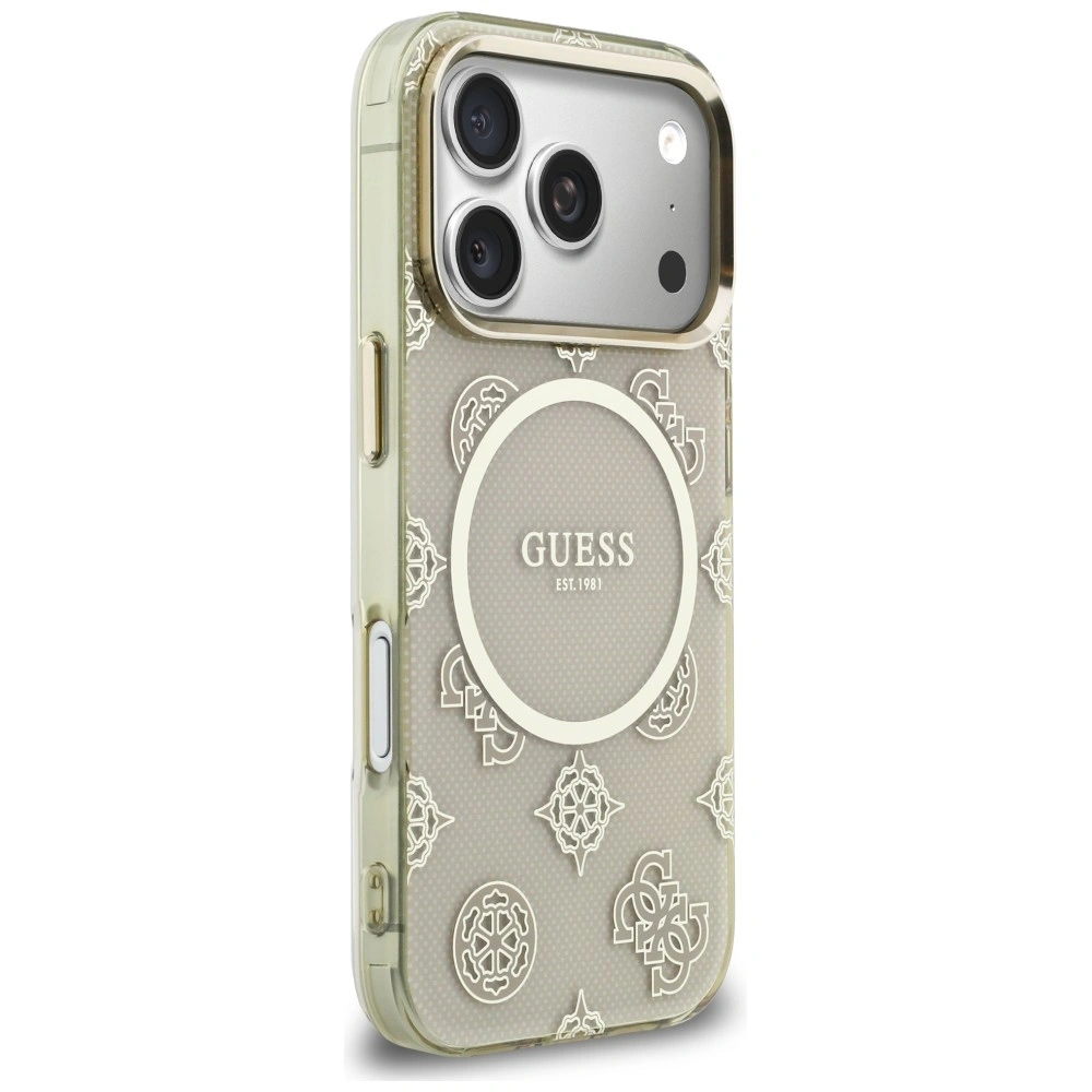 Etui Guess IML Peony Dot MagSafe do Apple iPhone 17 Pro beżowy