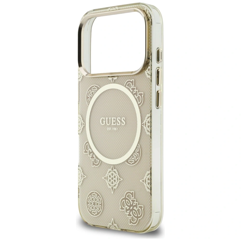 Etui Guess IML Peony Dot MagSafe do Apple iPhone 17 Pro beżowy