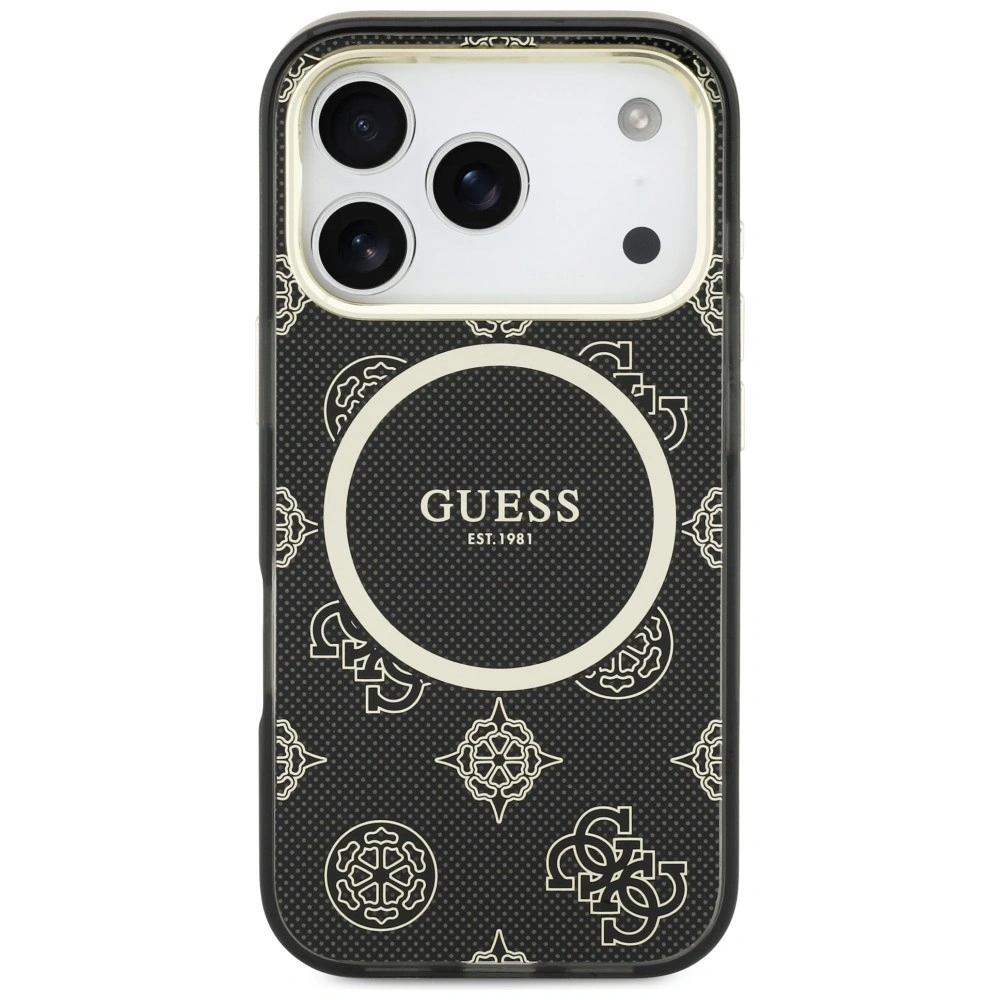 Etui Guess IML Peony Dot MagSafe do Apple iPhone 17 Pro czarny