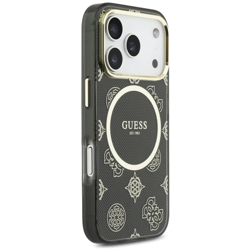 Etui Guess IML Peony Dot MagSafe do Apple iPhone 17 Pro czarny
