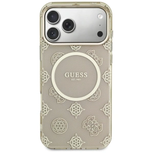 Etui Guess IML Peony Dot MagSafe do Apple iPhone 17 Pro Max beżowy