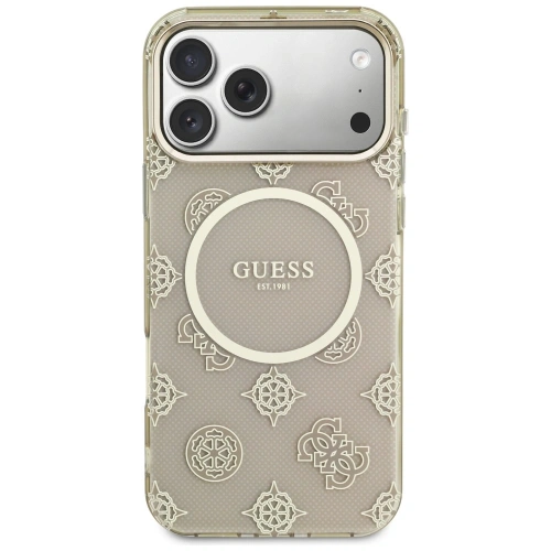 Etui Guess IML Peony Dot MagSafe do Apple iPhone 17 Pro Max beżowy