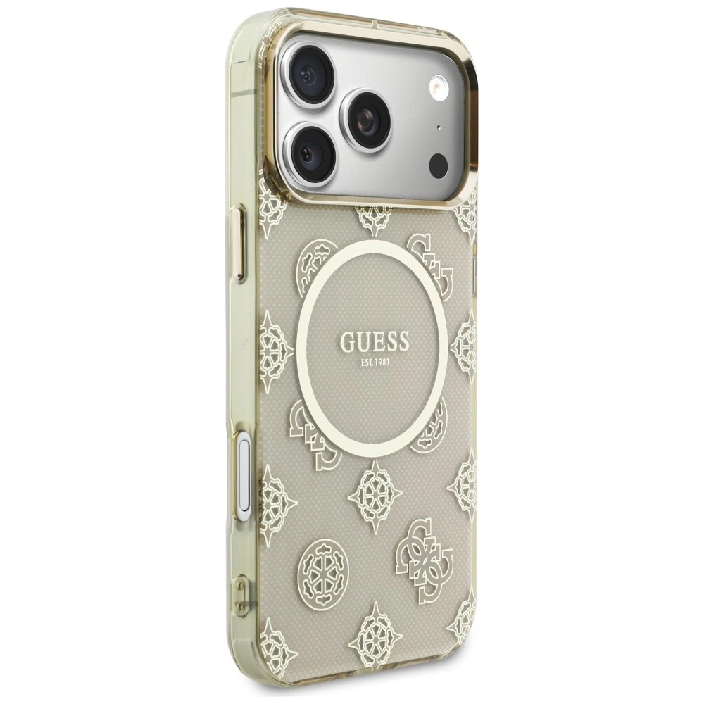 Etui Guess IML Peony Dot MagSafe do Apple iPhone 17 Pro Max beżowy