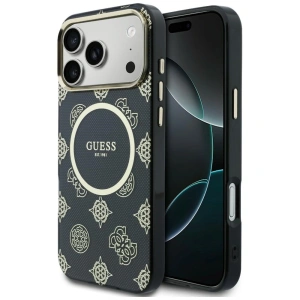 Etui Guess IML Peony Dot MagSafe do Apple iPhone 17 Pro Max czarny