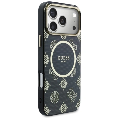 Etui Guess IML Peony Dot MagSafe do Apple iPhone 17 Pro Max czarny