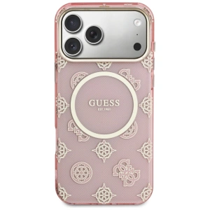 Etui Guess IML Peony Dot MagSafe do Apple iPhone 17 Pro Max różowy