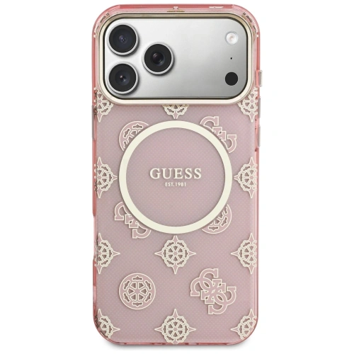 Etui Guess IML Peony Dot MagSafe do Apple iPhone 17 Pro Max różowy