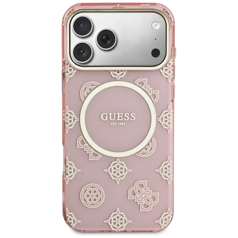 Etui Guess IML Peony Dot MagSafe do Apple iPhone 17 Pro Max różowy