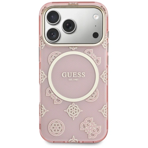 Etui Guess IML Peony Dot MagSafe do Apple iPhone 17 Pro różowy