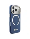 Etui Guess IML Script Metal MagSafe do Apple iPhone 17 Pro Max niebieski