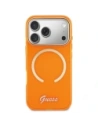 Etui Guess IML Script Metal MagSafe do Apple iPhone 17 Pro Max pomarańczowy