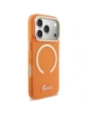 Etui Guess IML Script Metal MagSafe do Apple iPhone 17 Pro Max pomarańczowy
