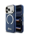 Etui Guess IML Script Metal MagSafe do Apple iPhone 17 Pro niebieski