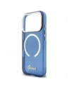 Etui Guess IML Script Metal MagSafe do Apple iPhone 17 Pro niebieski