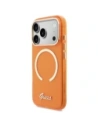 Etui Guess IML Script Metal MagSafe do Apple iPhone 17 Pro pomarańczowy